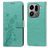 Mobigear Flowers OPPO Find X9 Pro Hoesje Bookcase Portemonnee - Groen