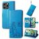 Mobigear Clover iPhone 15 Pro Max Hoesje Bookcase Portemonnee - Blauw