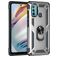 Mobigear Armor Ring Motorola Moto G60 Hoesje Hardcase Backcover Shockproof met Ringhouder - Zilver
