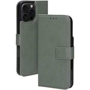 Mobiparts Classic Wallet MagSafe iPhone 16 Pro Max MagSafe Hoesje Bookcase Portemonnee - Stone Green