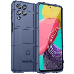 Mobigear Rugged Shield Samsung Galaxy M53 Hoesje Flexibel TPU Backcover Shockproof - Blauw