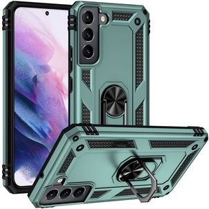 Mobigear Armor Ring Samsung Galaxy S22 Hoesje Hardcase Backcover Shockproof met Ringhouder - Groen