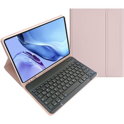 Mobigear Keys iPad Air 5 (2022) Hoes QWERTZ Bluetooth Toetsenbord Bookcase + Stylus Houder - Roze