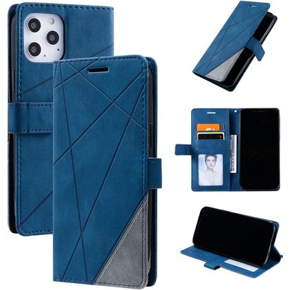 Mobigear Rhombus iPhone 12 Pro Max Hoesje Bookcase Portemonnee - Blauw