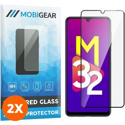 Mobigear Premium Samsung Galaxy M32 4G Glazen Screenprotector - Case Friendly - Zwart (2-Pack)