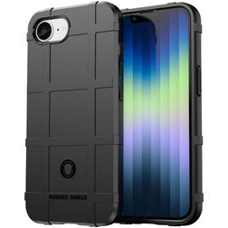 Mobigear Rugged Shield iPhone 16e Hoesje Flexibel TPU Backcover Shockproof - Zwart