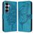Mobigear Butterfly Samsung Galaxy A27 Hoesje Bookcase Portemonnee - Blauw