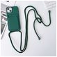 Mobigear Lanyard Card iPhone 15 Siliconen Hoesje met koord en Pasjeshouder - Groen