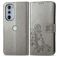 Mobigear Clover Motorola Edge 30 Pro Hoesje Bookcase Portemonnee - Grijs