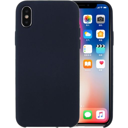 Mobigear Rubber Touch iPhone XS Siliconen Hoesje Backcover - Donkerblauw