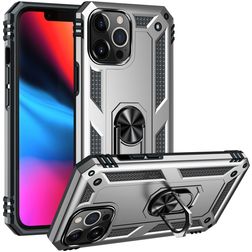 Mobigear Armor Ring iPhone 14 Pro Hoesje Hardcase Backcover Shockproof met Ringhouder - Zilver