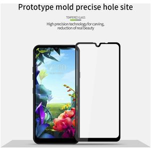 Mobigear Premium LG K40s Glazen Screenprotector - Case Friendly - Zwart