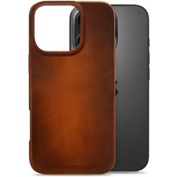 Mobilize Premium iPhone 16 Pro MagSafe Hoesje Echt Leer Backcover - Burned Cognac