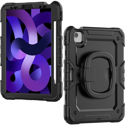 Mobilize Rotating Defender iPad Pro 11 Inch (2021) Hoes Hard Kunststof,Siliconen Backcover + Schouderband + Standaard - Zwart