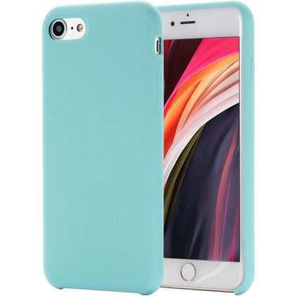 Mobigear Rubber Touch iPhone SE (2022) Siliconen Hoesje Backcover - Turquoise