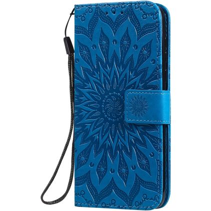 Mobigear Sunflower Motorola Moto G8 Plus Hoesje Bookcase Portemonnee - Blauw