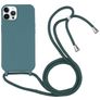 Mobigear Lanyard iPhone 16 Pro Max Siliconen Hoesje met koord - Groen