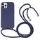 Mobigear Lanyard iPhone 16 Pro Siliconen Hoesje met koord - Donkerblauw