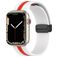 Mobigear Stripe Mag Siliconen Apple Watch Bandje Magneetsluiting - 42/41/40/38 mm - Wit / Rood