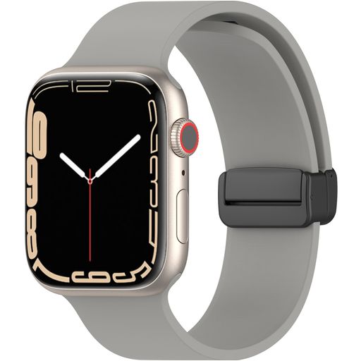 Mobigear Sport Mag Siliconen Apple Watch Bandje Magneetsluiting - 42/41/40/38 mm - Grijs