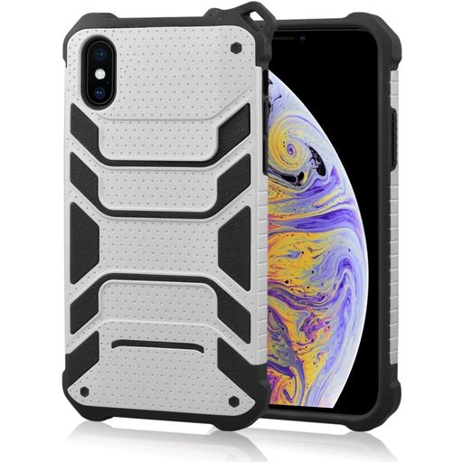 Mobigear Armor iPhone XS Max Hoesje Hardcase Backcover Shockproof - Zilver
