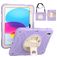 Mobigear SureGrip iPad 10 (2022) Hoes Hard Kunststof,Siliconen Backcover + Stylus Houder + Schouderband + Standaard - Paars