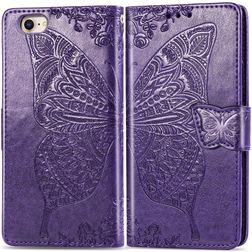 Mobigear Butterfly iPhone 16e Hoesje Bookcase Portemonnee - Paars