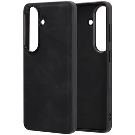 Mobiparts Classic Samsung Galaxy S26 MagSafe Hoesje TPU,Kunstleer Backcover - Graphite Black