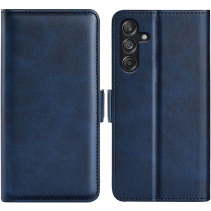 Mobigear Slim Magnet Samsung Galaxy M55 Hoesje Bookcase Portemonnee - Donkerblauw