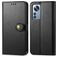 Mobigear Snap Button Xiaomi 12 Pro Hoesje Bookcase Portemonnee - Zwart