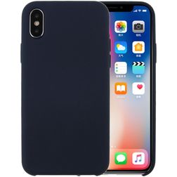 Mobigear Rubber Touch iPhone XS Siliconen Hoesje Backcover - Donkerblauw