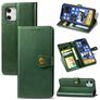 Mobigear Snap Button iPhone 12 Pro Hoesje Bookcase Portemonnee - Groen