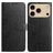 Mobigear Flowers iPhone 17 Pro Hoesje Bookcase Portemonnee - Zwart