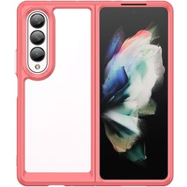 Mobigear Crystal Samsung Galaxy Z Fold 4 Hoesje Hardcase Backcover - Transparant / Rood