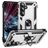 Mobigear Armor ring Samsung Galaxy S25 FE Hoesje Hardcase Backcover Shockproof met Ringhouder - Zilver