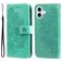 Mobigear Flowers iPhone 17 Hoesje Bookcase Portemonnee - Groen