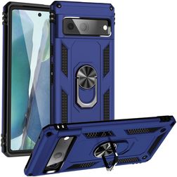 Mobigear Armor Ring Google Pixel 7 Hoesje Hardcase Backcover Shockproof met Ringhouder - Blauw