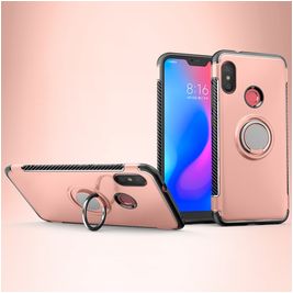 Mobigear Armor Ring Xiaomi Mi A2 Lite Hoesje Hardcase Backcover Shockproof met Ringhouder - Roségoud Mobigear Armor Ring Xiaomi Mi A2 Lite Hoesje Hardcase Backcover Shockproof met Ringhouder - Roségoud