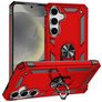 Mobigear Armor ring Samsung Galaxy S25 Plus Hoesje Hardcase Backcover Shockproof met Ringhouder - Rood