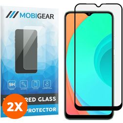 Mobigear Premium Realme C11 (2020) Glazen Screenprotector - Case Friendly - Zwart (2-Pack)