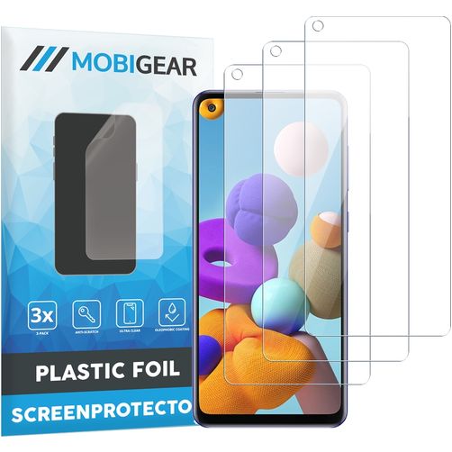 Mobigear Samsung Galaxy A21s Screenprotector Folie - Case Friendly (3-Pack)