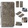 Mobigear Flowers iPhone 12 Hoesje Bookcase Portemonnee - Grijs