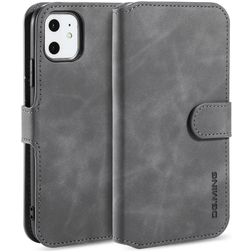 Mobigear Retro iPhone 11 Hoesje Bookcase Portemonnee - Grijs