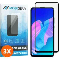 Mobigear Premium Huawei P40 Lite E Glazen Screenprotector - Case Friendly - Zwart (3-Pack)