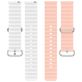 Mobigear Ocean Siliconen Smartwatch Bandje Gespsluiting - Universeel 20 mm aansluiting - Wit / Roze
