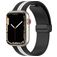 Mobigear Stripe Mag Siliconen Apple Watch Bandje Magneetsluiting - 42/41/40/38 mm - Zwart / Wit