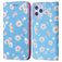 Mobigear Daisies iPhone 12 Pro Max Hoesje Bookcase Portemonnee - Blauw