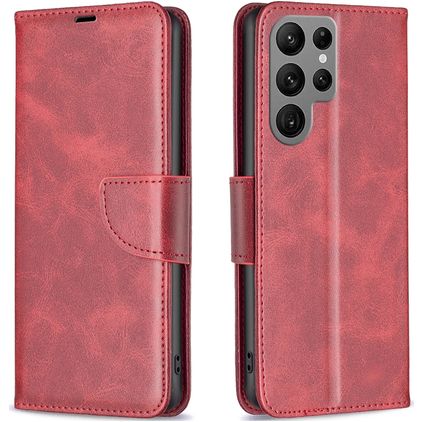 Mobigear Excellent Samsung Galaxy S24 Ultra Hoesje Bookcase Portemonnee - Rood