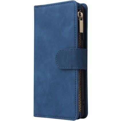 Mobigear Zipper Samsung Galaxy A41 Hoesje Bookcase Portemonnee - Blauw