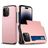 Mobigear Card iPhone 15 Pro Hoesje Hardcase Backcover Shockproof met Pasjeshouder - Roségoud